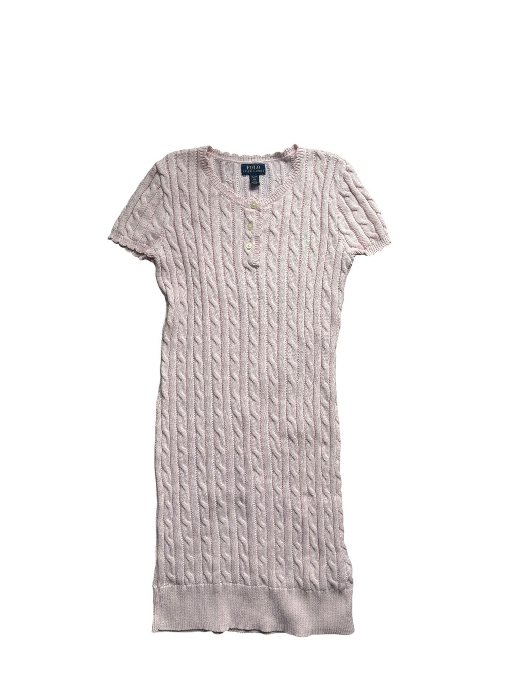 Polo by Ralph Lauren Light Pink Cable Knit Henley Top
